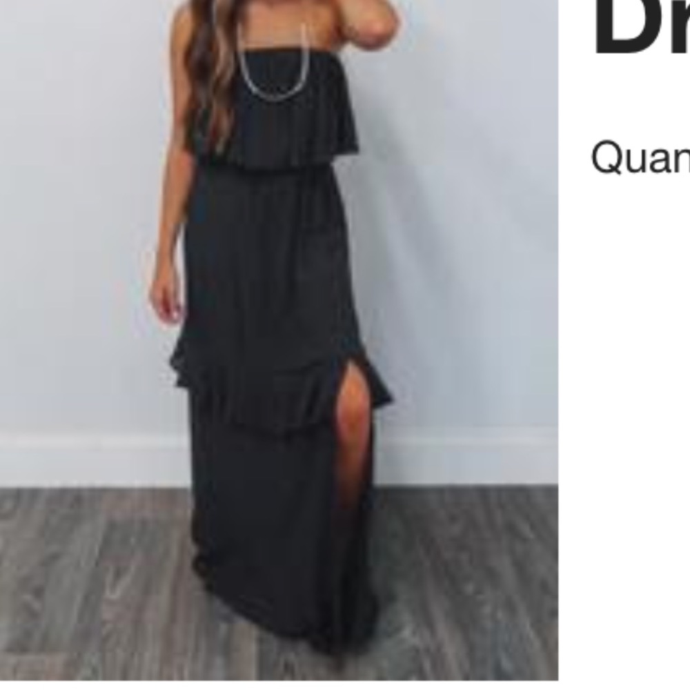 Black strapless maxi